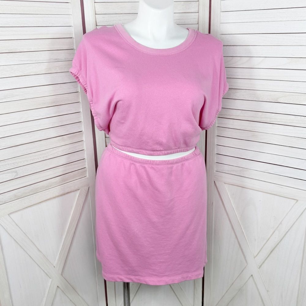 Offline by‎ Aerie Weekend Fleece Cutout Front Casual Mini Dress Pink XXL